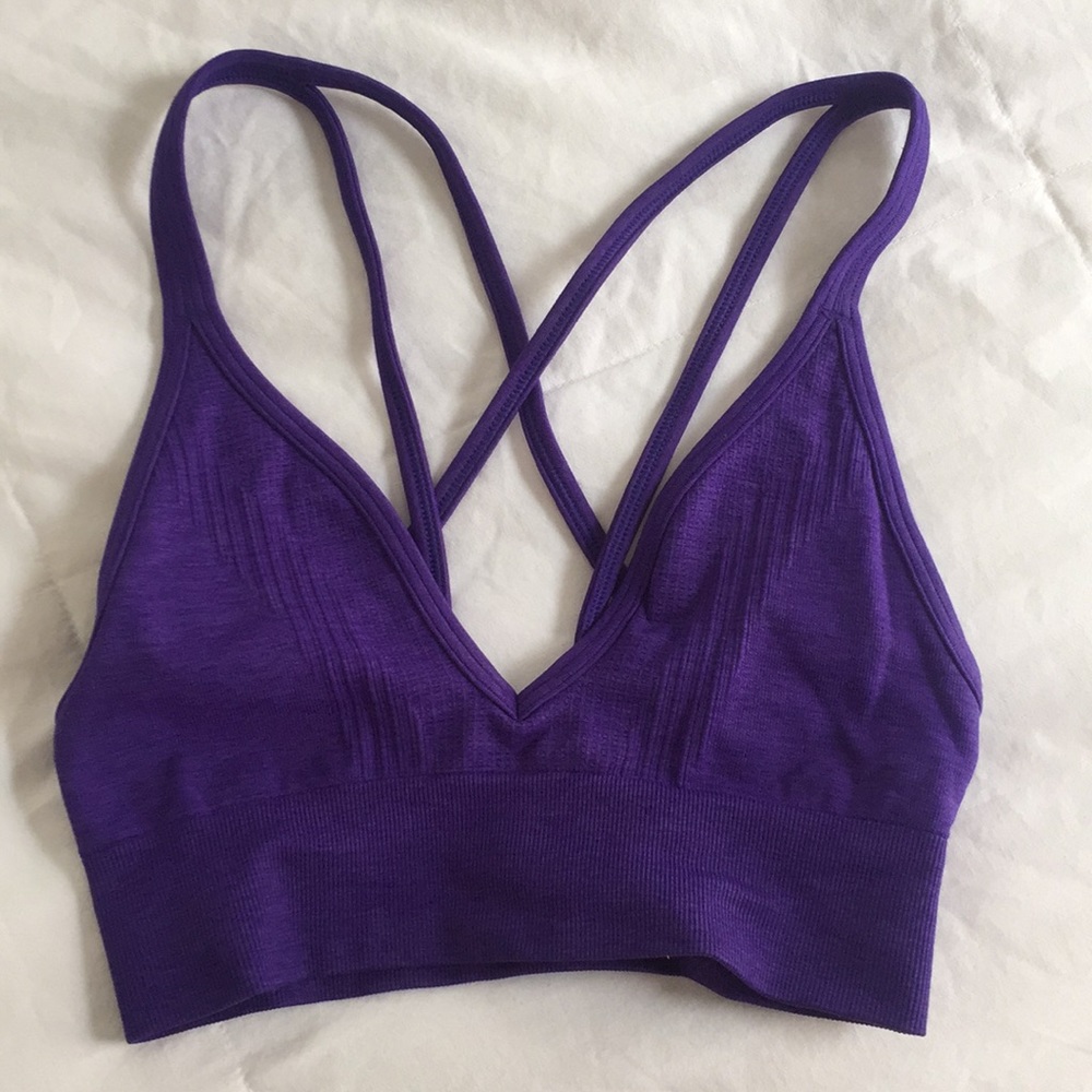 Purple lululemon v-neck sports bra size 4